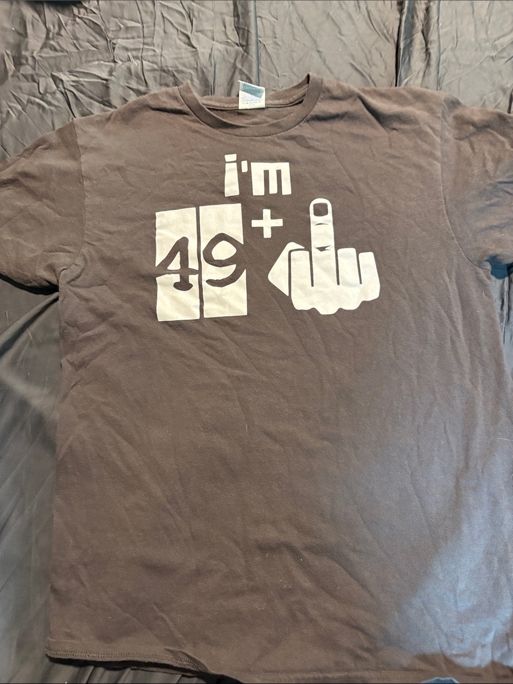 Men's Graphic T-Shirt in Dark Brown with White Print